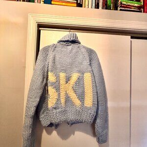 **NWT GOGO SWEATERS SKI SWEATER** Light Blue, One Size Fits Most